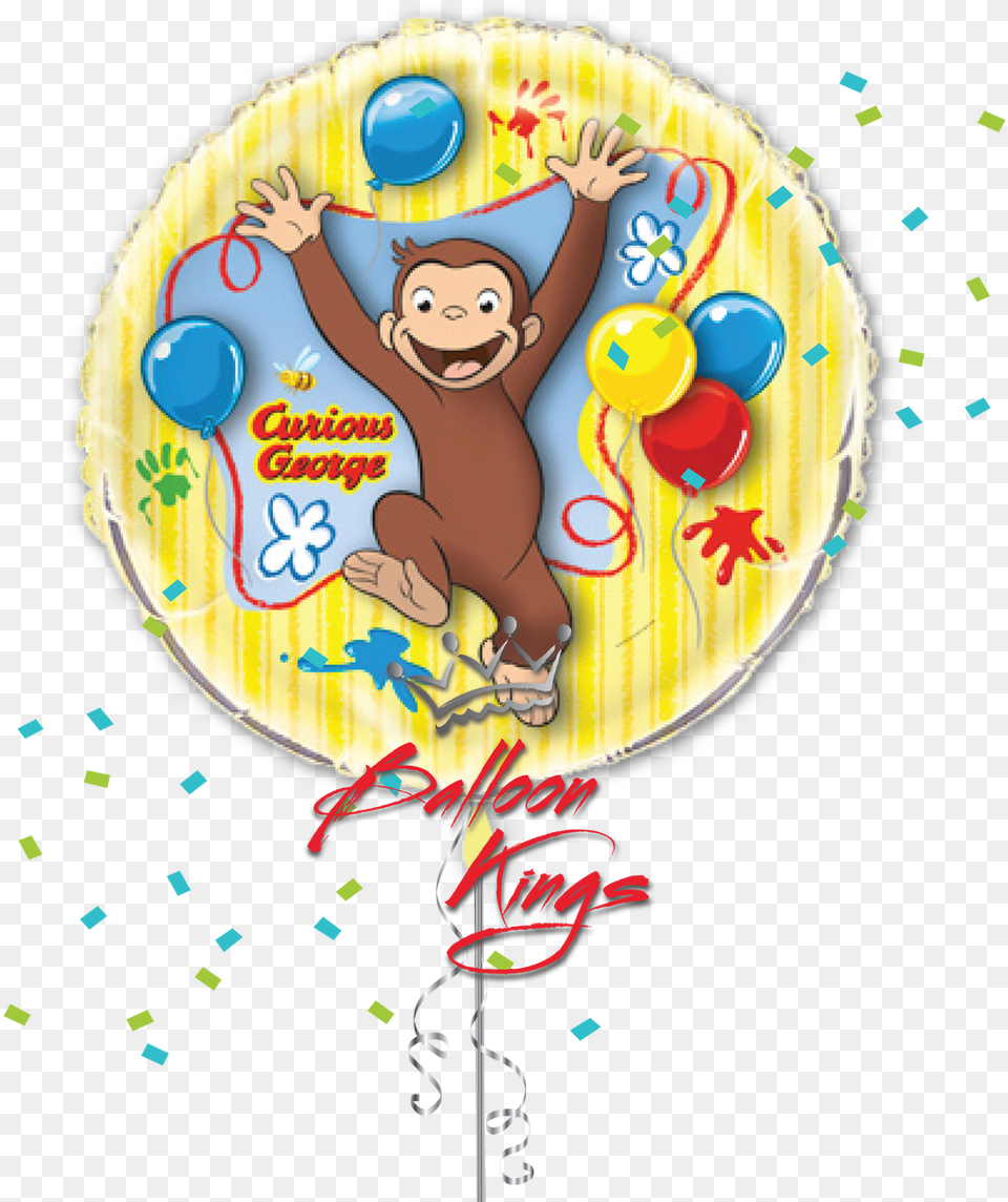 Curious George Balloons Curious George Metallic Balloon, People, Person, Baby, Birthday Cake Free Png Download