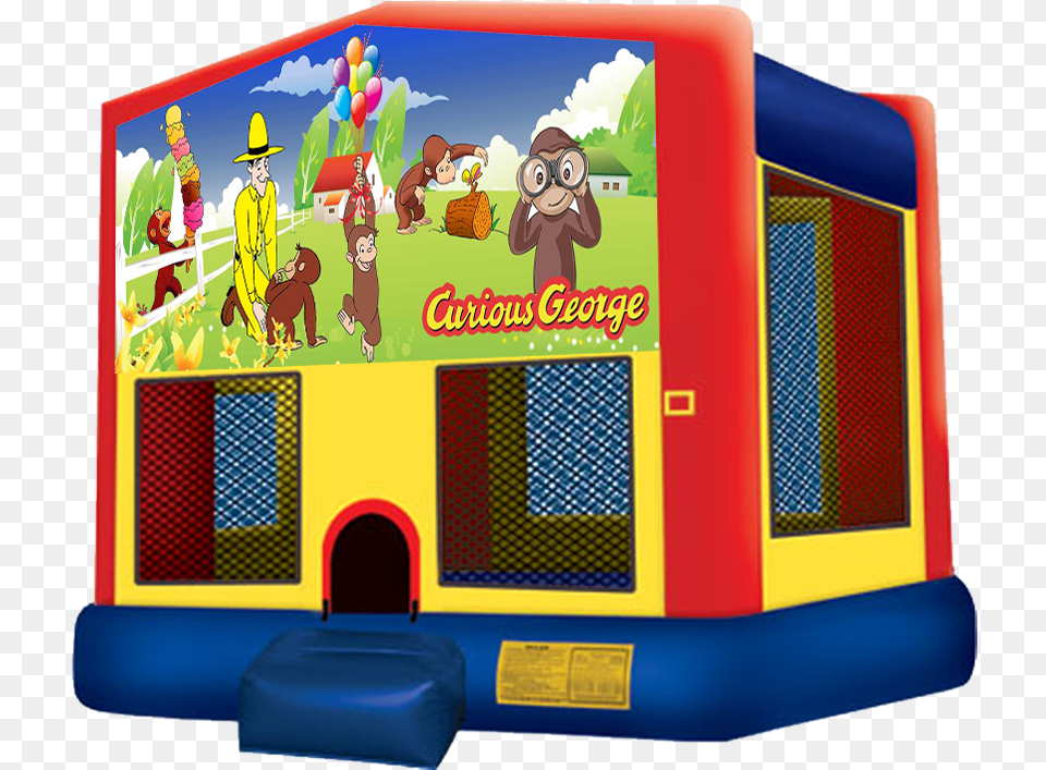 Curious George Bounce House Rental In Austin Texas Pj Mask Bounce House, Inflatable, Play Area, Person, Baby Png