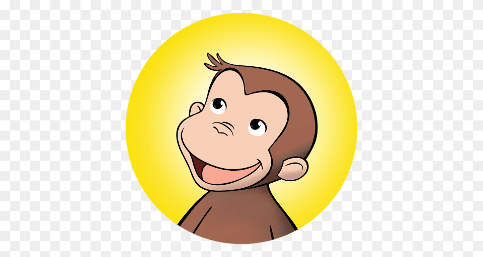 Curious George Emblem, Cartoon, Face, Head, Person Free Png