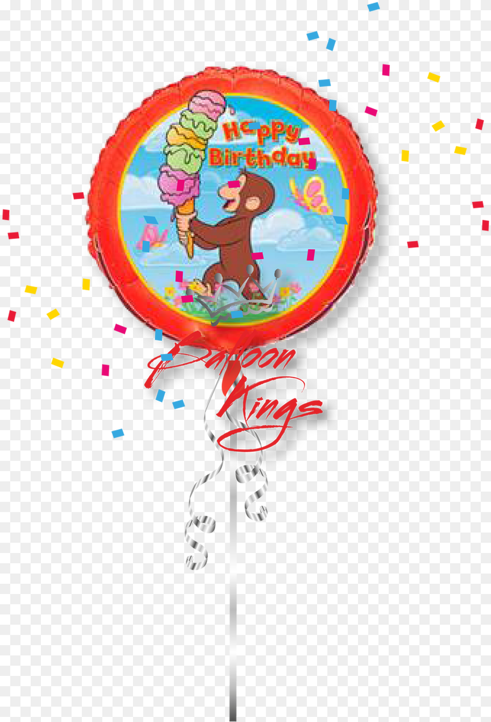 Curious George Ice Cream Circle, Candy, Food, Sweets, Balloon Free Transparent Png