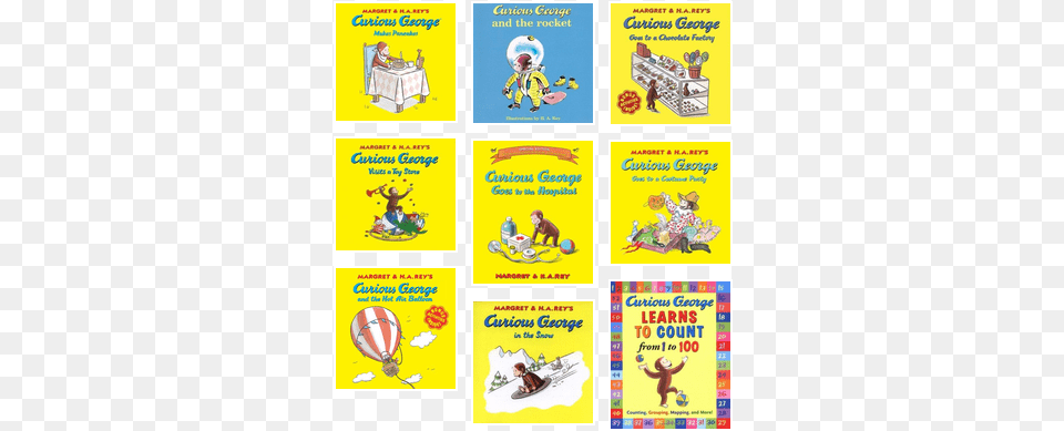 Curious George Learns To Count From, Advertisement, Poster, Comics, Book Free Png Download