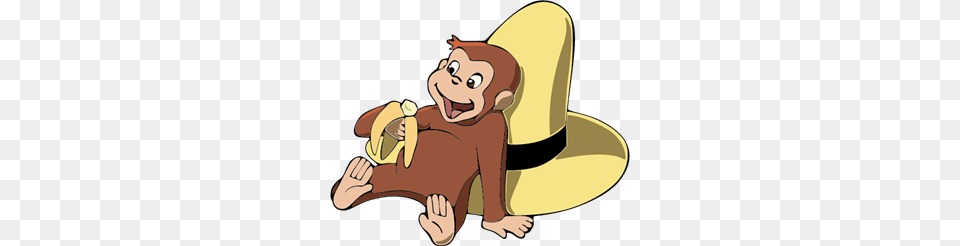 Curious George Logo Vector, Clothing, Hat, Cartoon, Animal Free Png Download