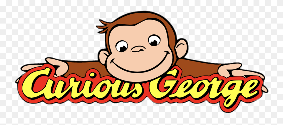 Curious George Logo With Monkey, Face, Head, Person, Baby Free Png Download