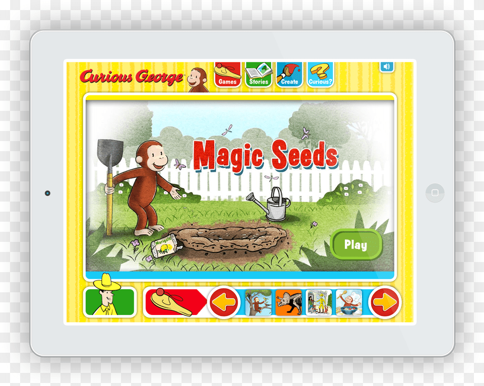 Curious George Paint Box Game, Baby, Person, Computer, Electronics Free Png Download