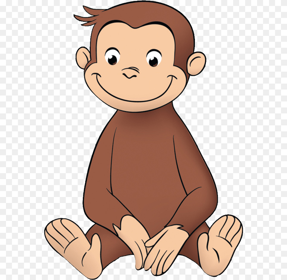 Curious George Sitting Curious George, Cartoon, Face, Head, Person Free Png
