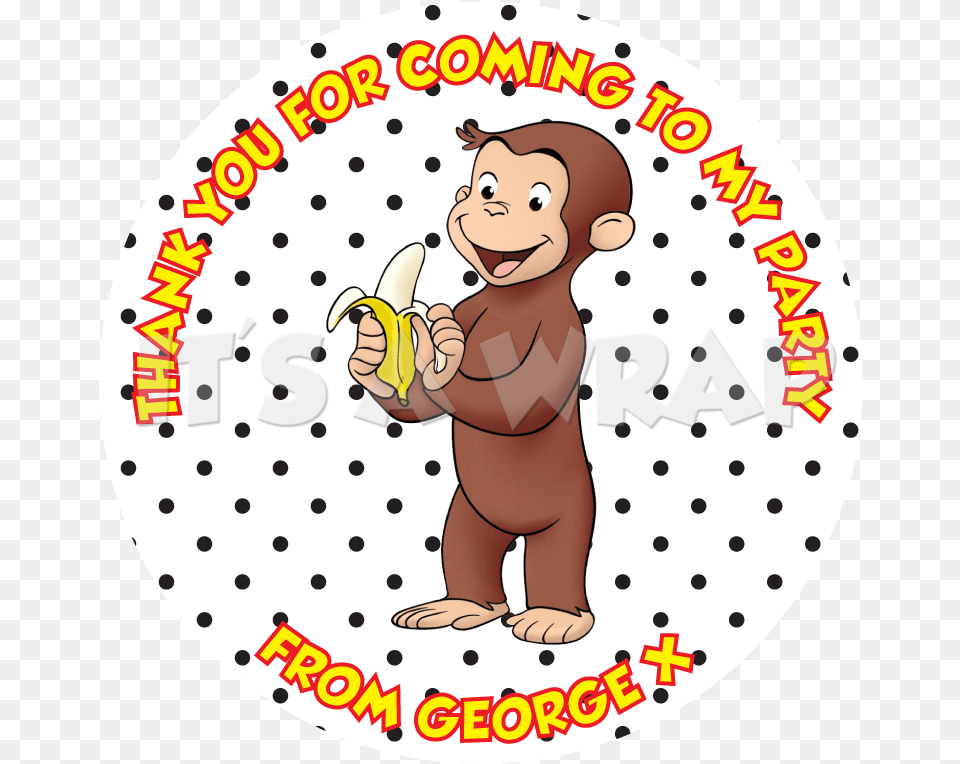 Curious George Sweet Cone Stickers Children39s Book Characters, Banana, Food, Fruit, Plant Png Image