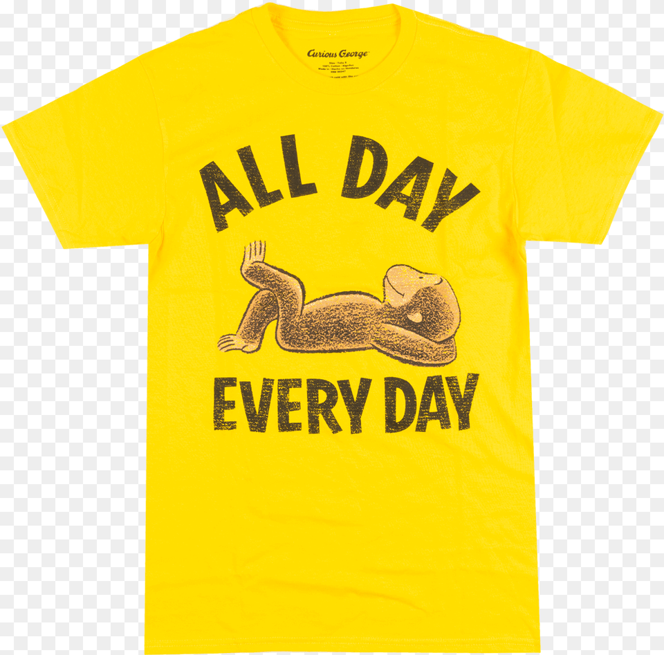 Curious George Tees Assorted Curious George All Day Everyday, Clothing, Shirt, T-shirt, Animal Free Png