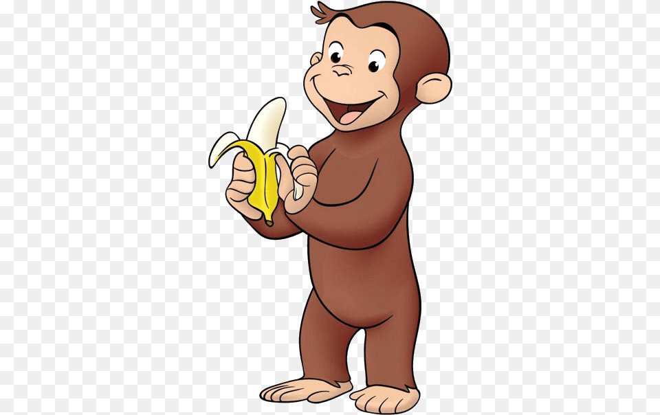 Curious George Wiki Curious George, Banana, Food, Fruit, Plant Png Image
