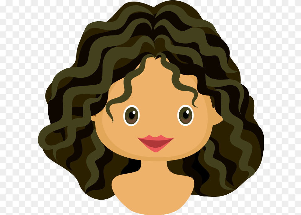 Curl Collection And Share Royalty Curly Brown Hair Curly Clip Art, Doll, Toy, Face, Head Free Png Download