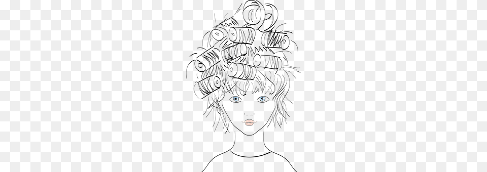 Curlers Person, Art, Drawing, Silhouette Png