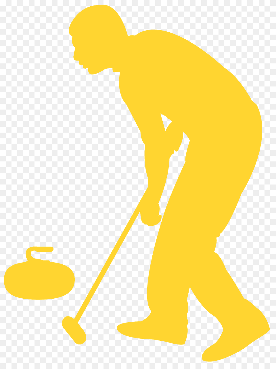 Curling Silhouette, Adult, Cleaning, Male, Man Free Transparent Png