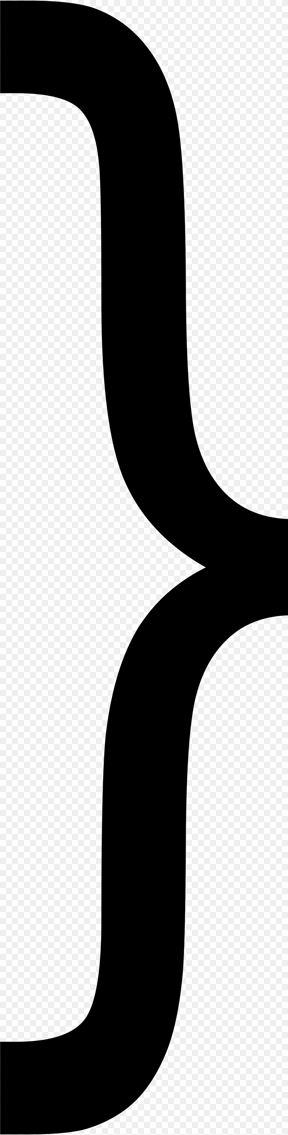 Curly Bracket Right, Gray Png