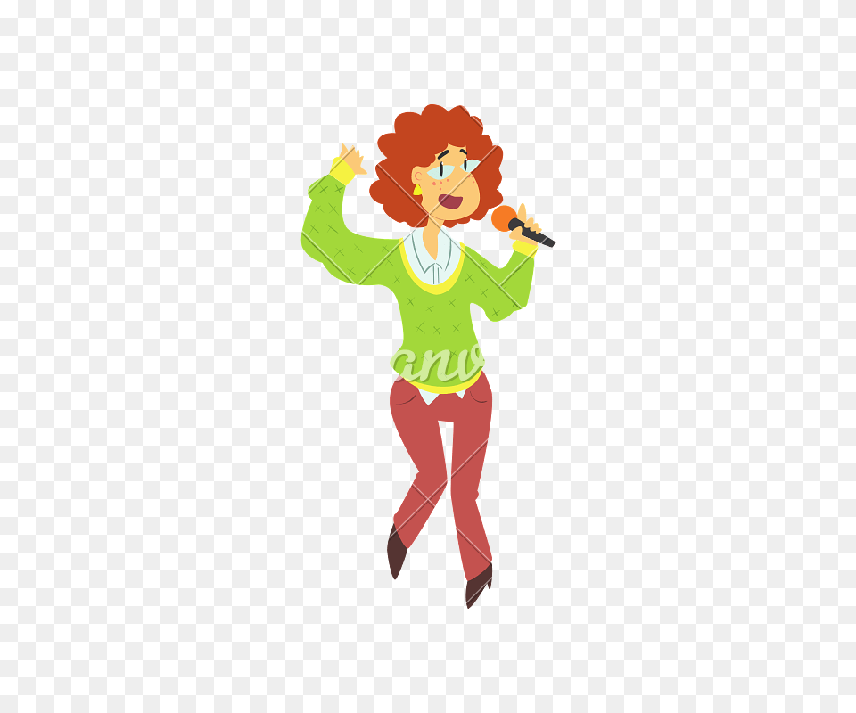Curly Girl Singing, Person, Performer, Face, Head Free Transparent Png
