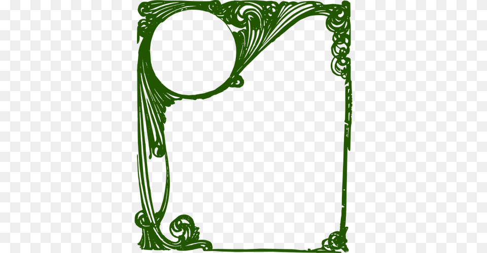 Curly Green Frame Png Image