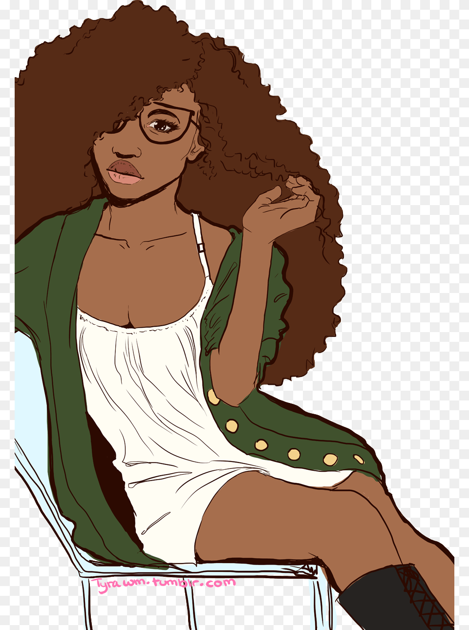 Curly Hair African American Black Women Cartoon Girls, Shorts, Clothing, Adult, Person Free Png