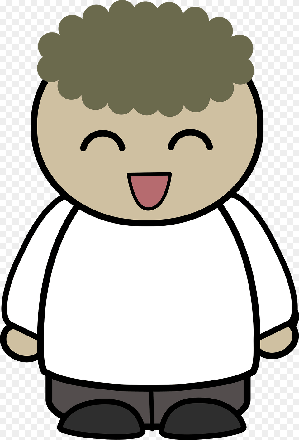 Curly Haired Boy In A White Shirt Joyful Face Front Clipart, Baby, Person, Cartoon, Head Free Transparent Png