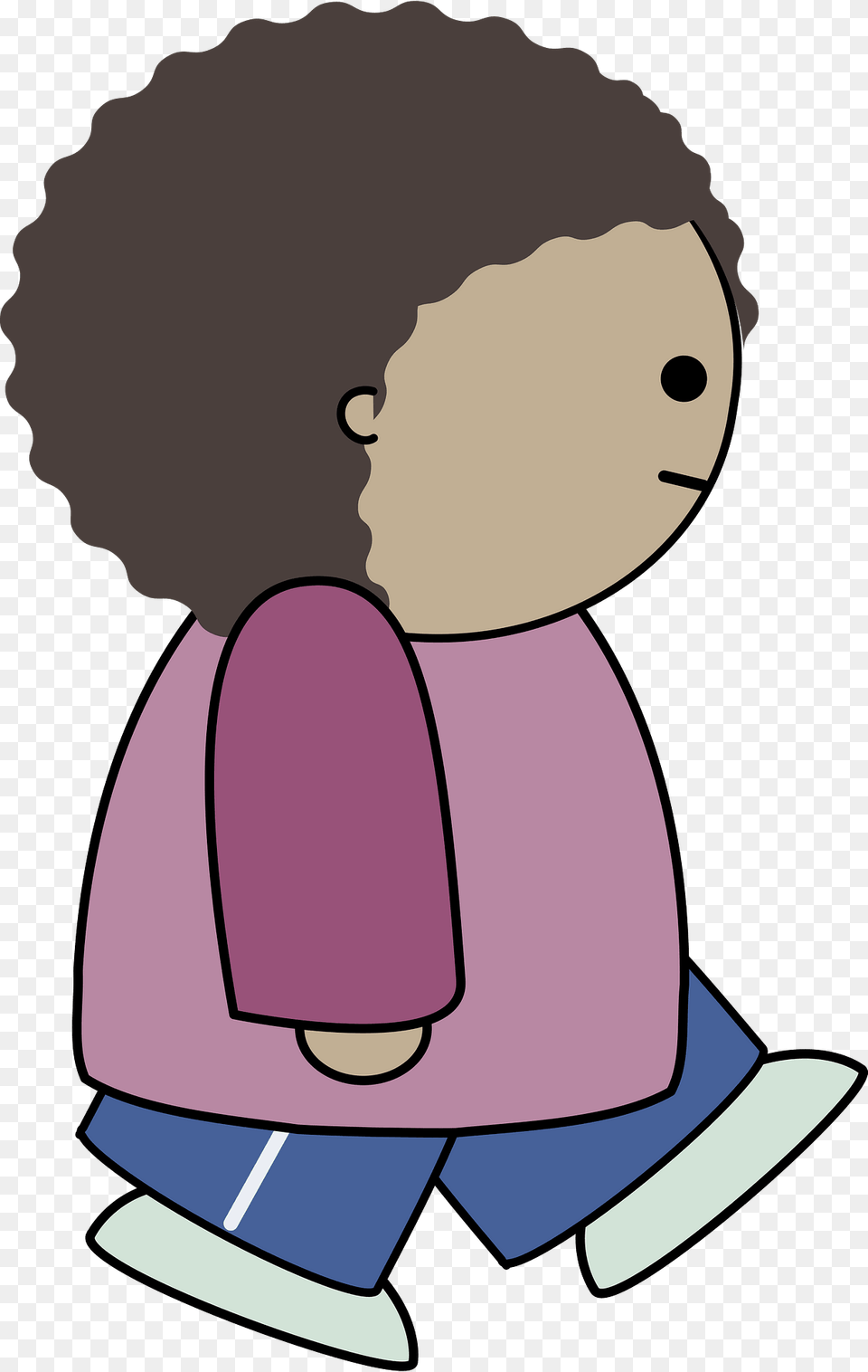 Curly Haired Girl In A Pink Shirt Walking Clipart, Baby, Person, Face, Head Free Png