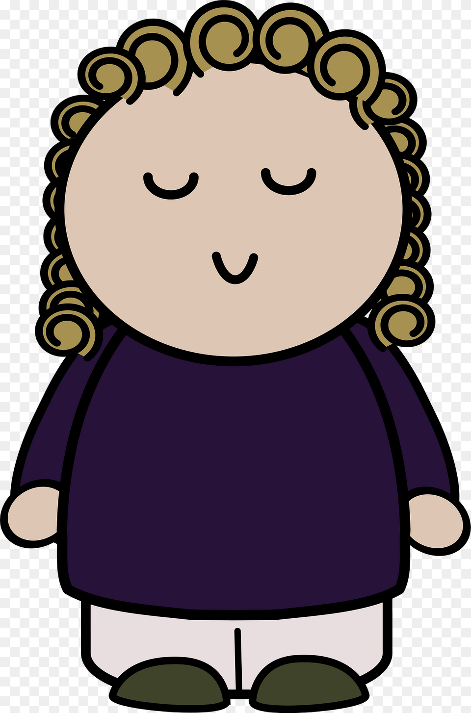 Curly Haired Girl With Eye Closed Clipart, Baby, Person, Cartoon, Face Free Transparent Png