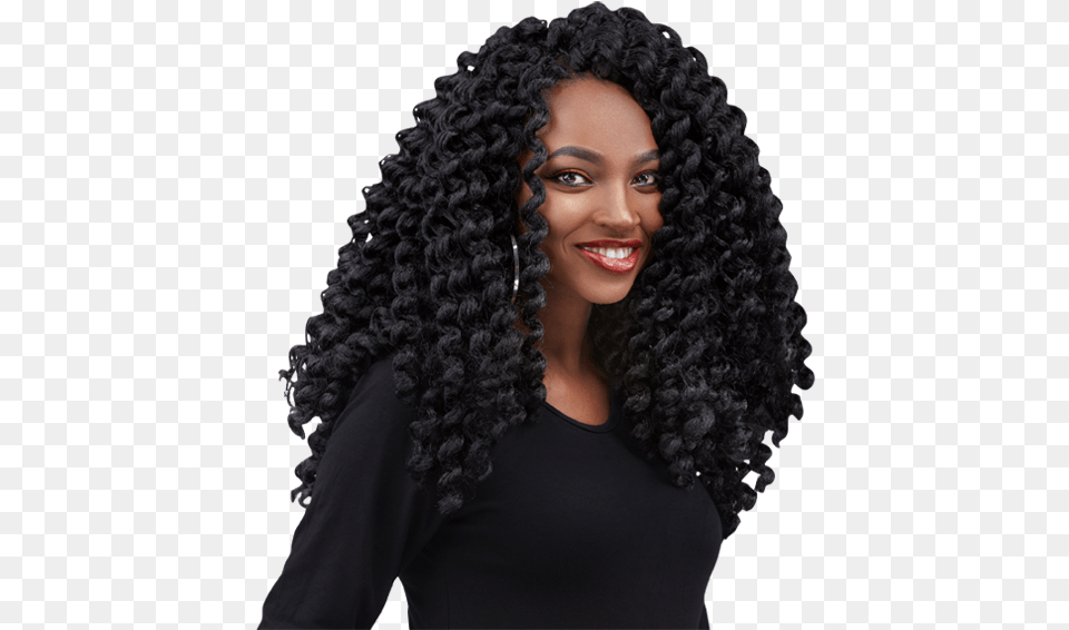Curly Kinky Crochet Protective Hairstyle Which Are Easy To Diy Wavy Hair, Adult, Portrait, Photography, Person Free Png Download