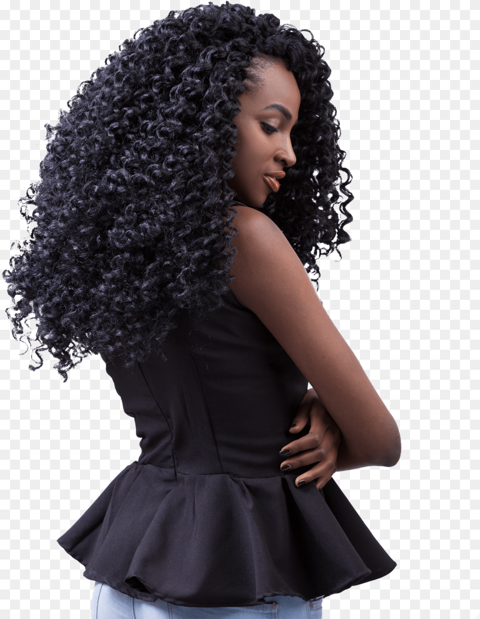 Curly Kinky Darling Curly Crochet Hair, Head, Person, Face, Photography Free Png