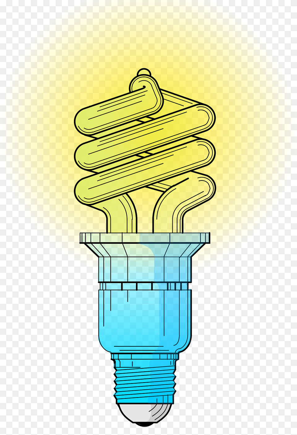 Curly Light Bulb Lit Up Clipart, Lightbulb, Dynamite, Weapon Free Png