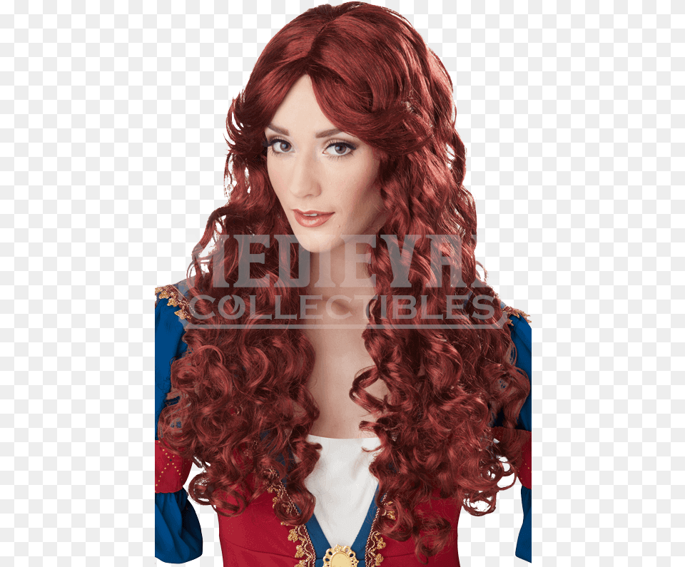 Curly Red Renaissance Wig California Costumes Renaissance Wig Auburn, Adult, Female, Person, Woman Png