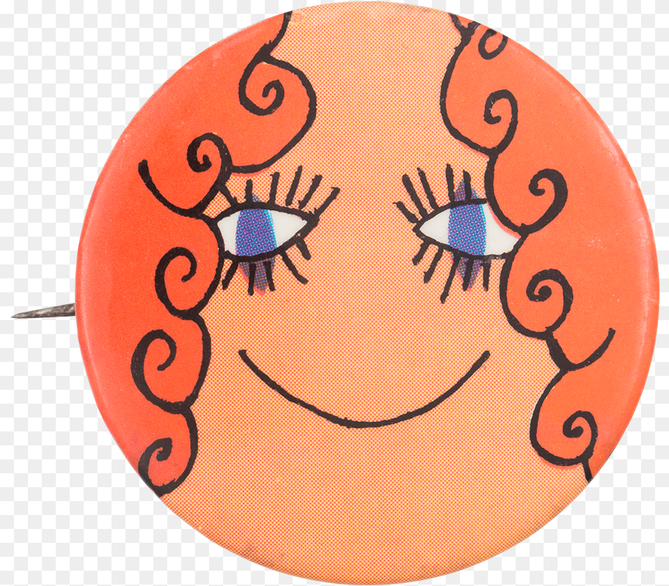 Curly Redhead Face Art Button Museum, Person, Head Png