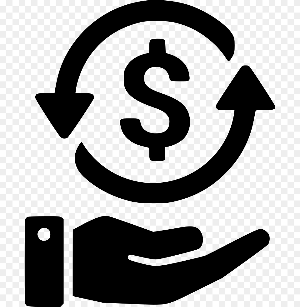 Currency Exchange Dollar Donate Hand Give Transaction Icon, Symbol, Text, Stencil, Number Free Png