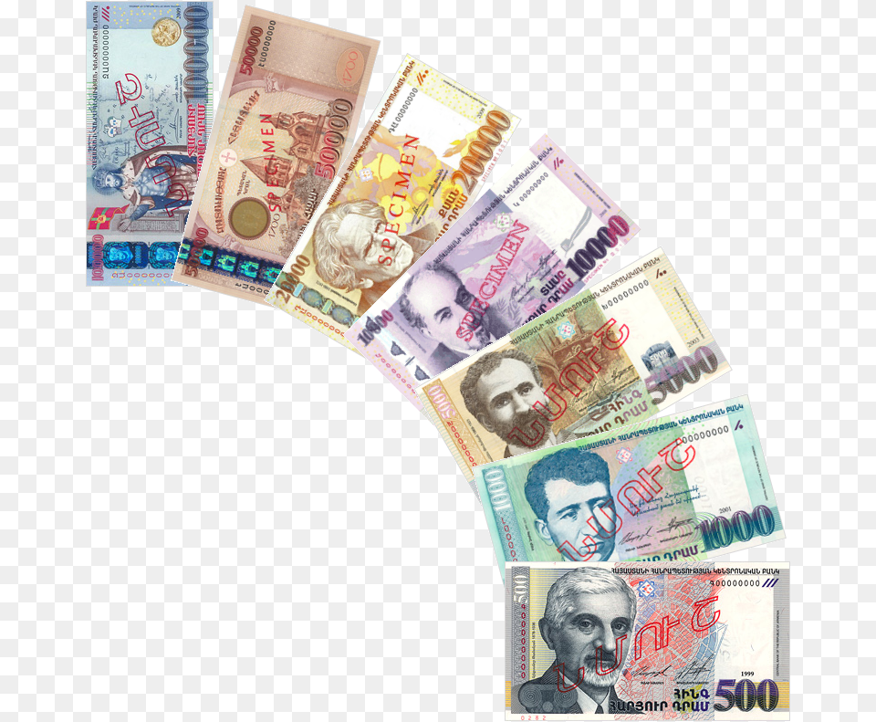 Currency Notes In Dram Armenian, Adult, Man, Male, Person Free Png