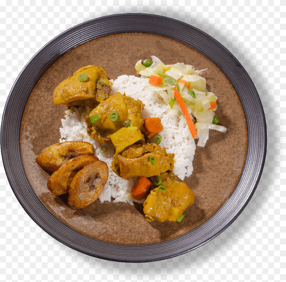 Curried Chicken Okazu, Food, Food Presentation, Curry, Plate Free Png Download