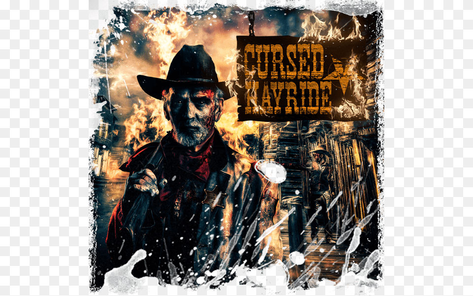 Cursed Hayride Poster, Clothing, Hat, Adult, Person Free Transparent Png