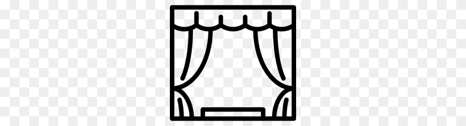 Curtain Clipart, Gray Png