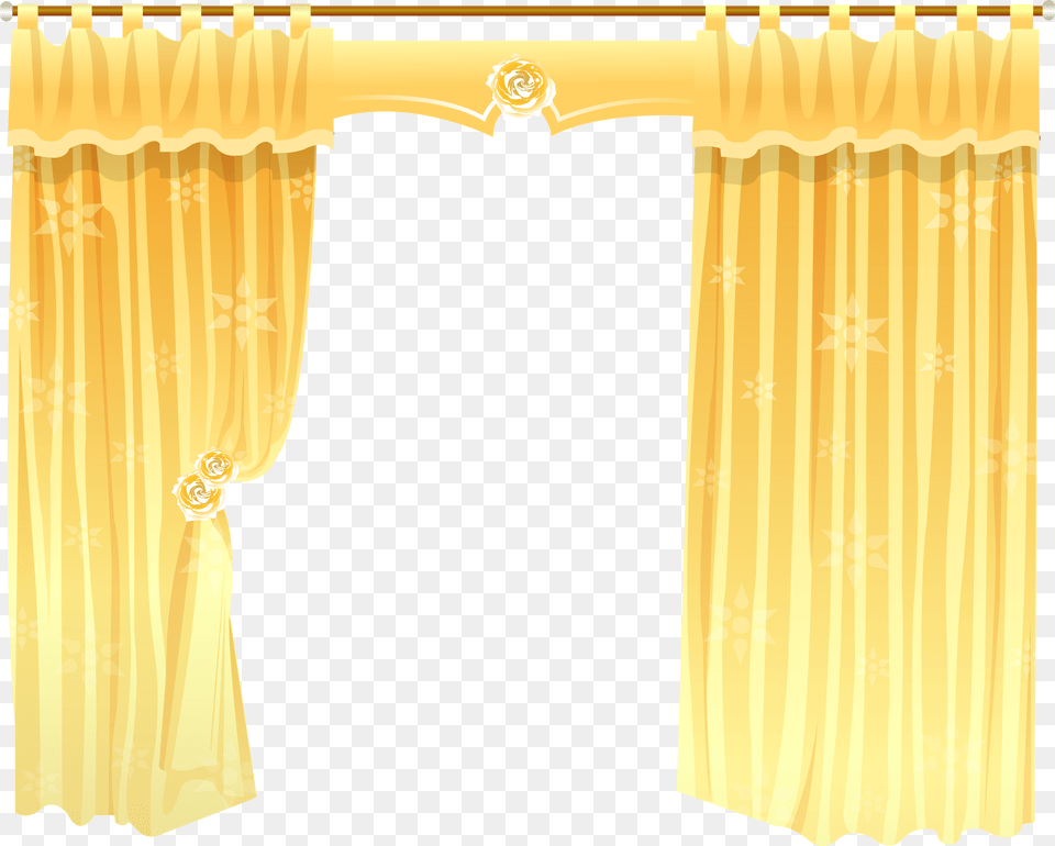 Curtain Clipart Transparent Yellow With Curtains Background, Texture Png Image