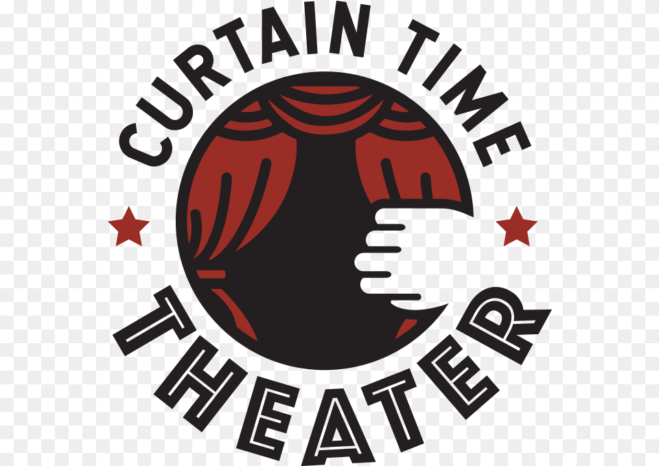 Curtain Time Theater Logo Emblem, Symbol, Body Part, Hand, Person Png Image