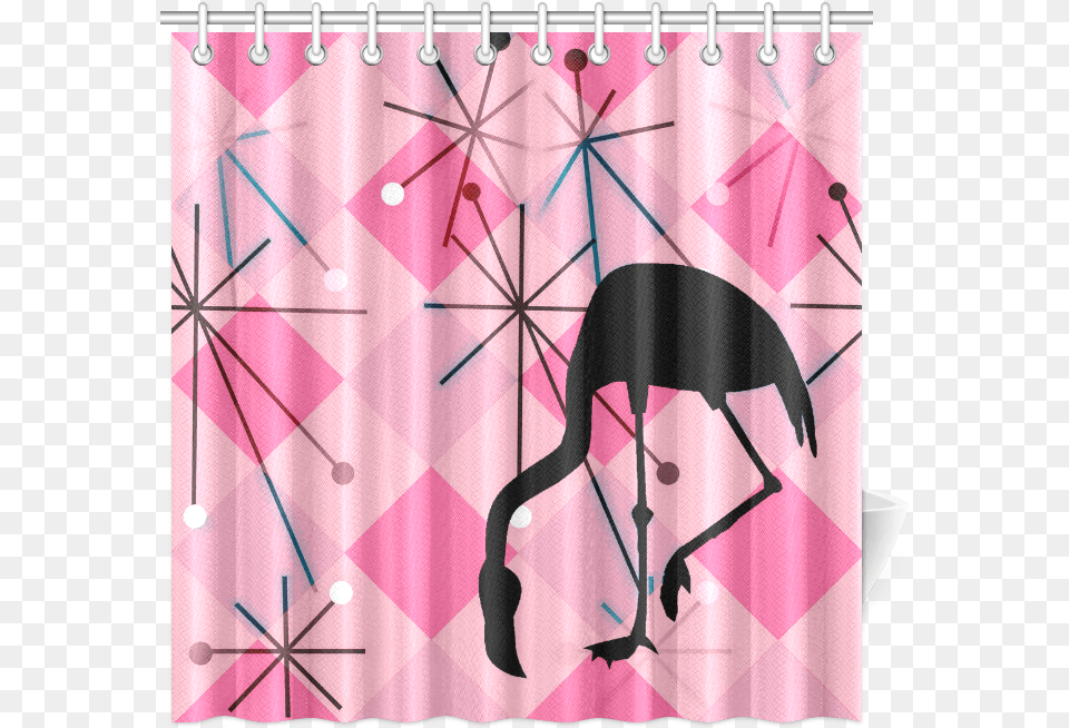 Curtains Clipart Shower Curtain Flamingo Retro Shower Curtain, Shower Curtain Free Png