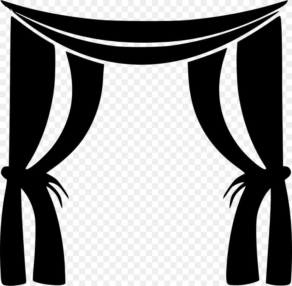 Curtains Comments Black And White Curtain Clipart, Stage, Stencil, Electronics, Screen Free Png