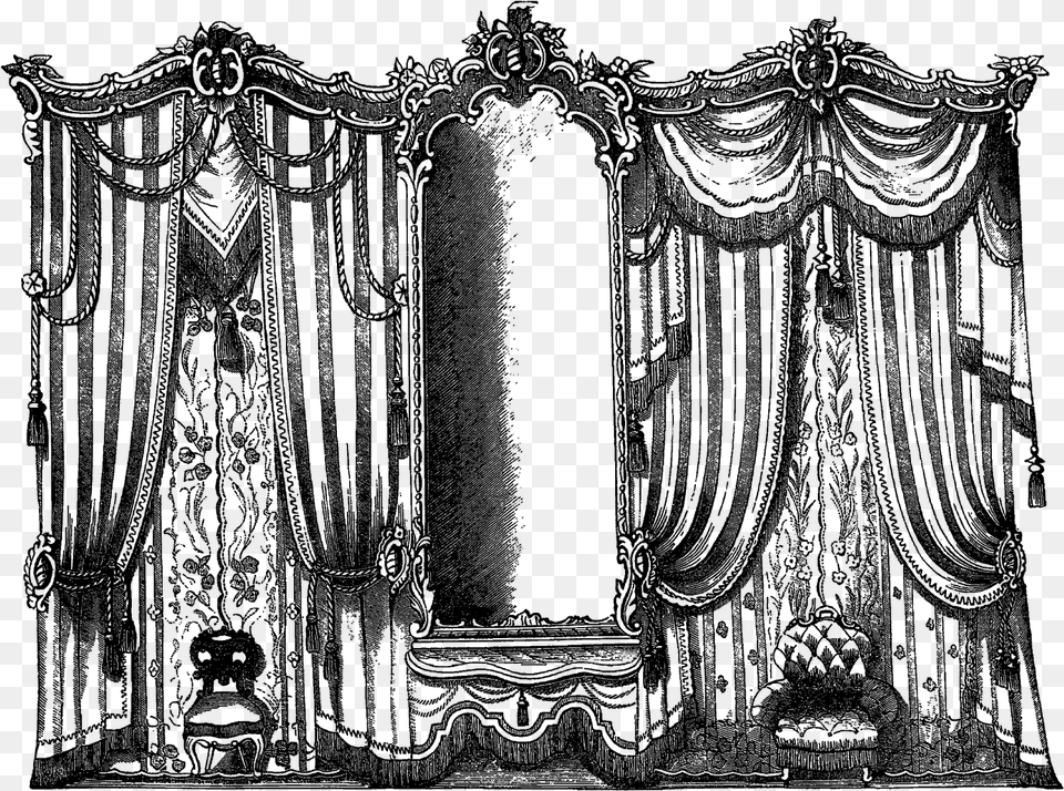 Curtains Household Download Interior Design Sketch, Black Free Png