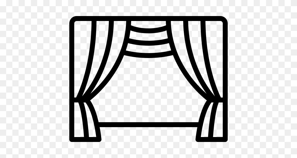 Curtains Icon, Gray Free Png Download