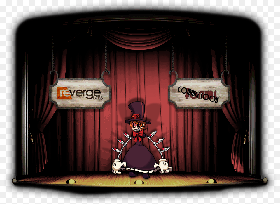 Curtains Skullgirls Peacock, Stage, Baby, Person, Indoors Free Png Download