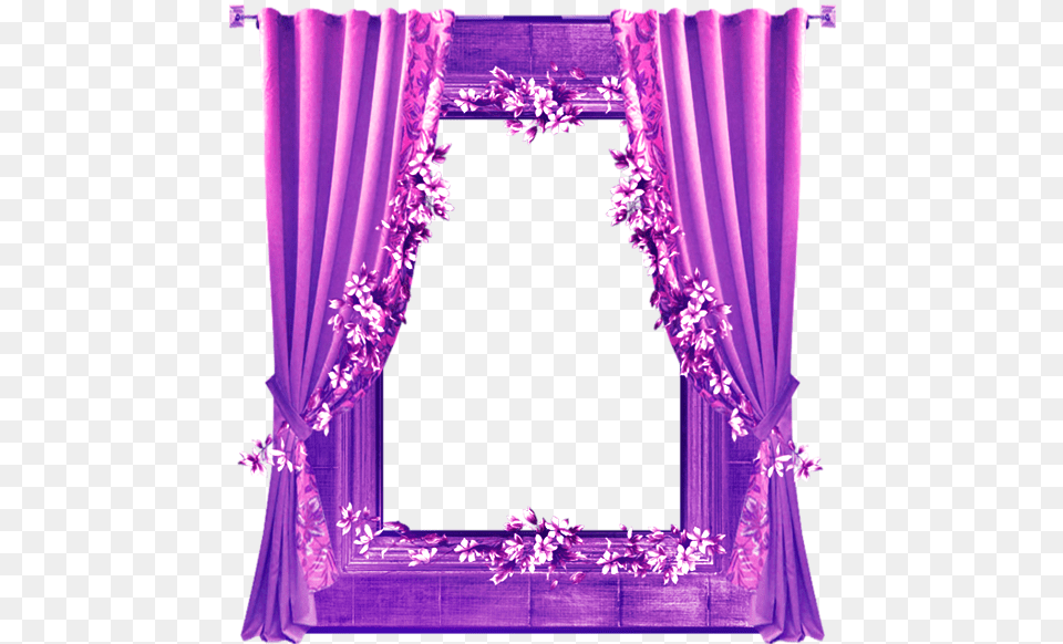 Curtido Curtir Compartilhar Framed Window Transparent, Purple, Flower, Plant, Curtain Free Png