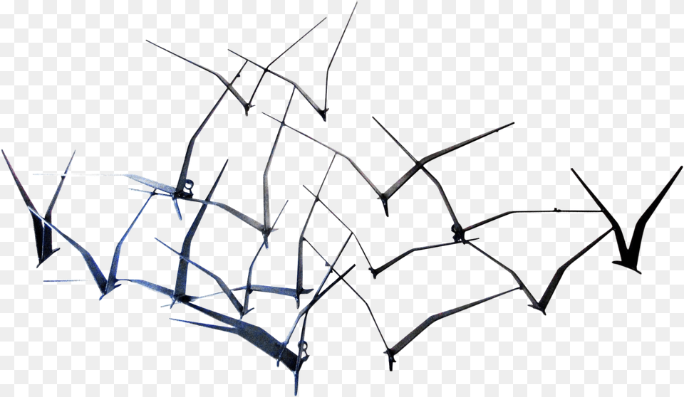 Curtis Jere Black Metal Flying Birds Wall Art Sketch, Wire, Barbed Wire, Sword, Weapon Png Image
