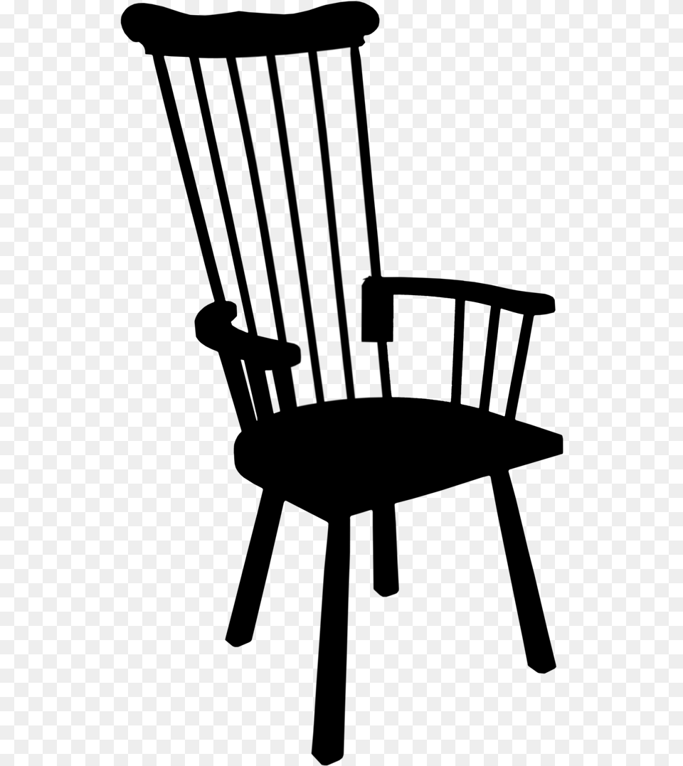 Curule Chair Silhouette Windsor Chair, Gray Free Png Download