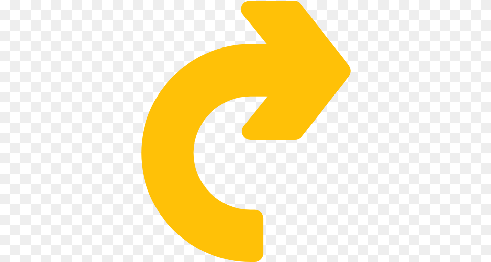Curve Arrow Arrows Icons Arrow Curve Yellow, Symbol, Number, Text Free Transparent Png