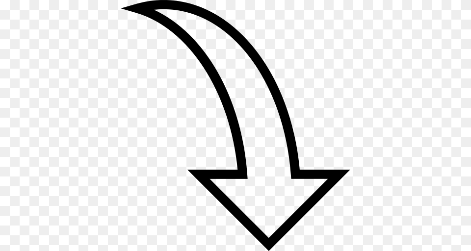 Curve Arrow Icon, Gray Free Png