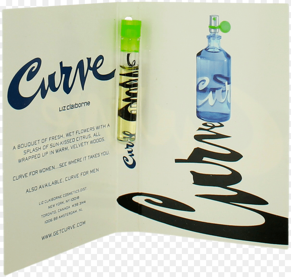 Curve Blue By Liz Claiborne For Women Edt Vial, Advertisement, Bottle, Poster Free Transparent Png