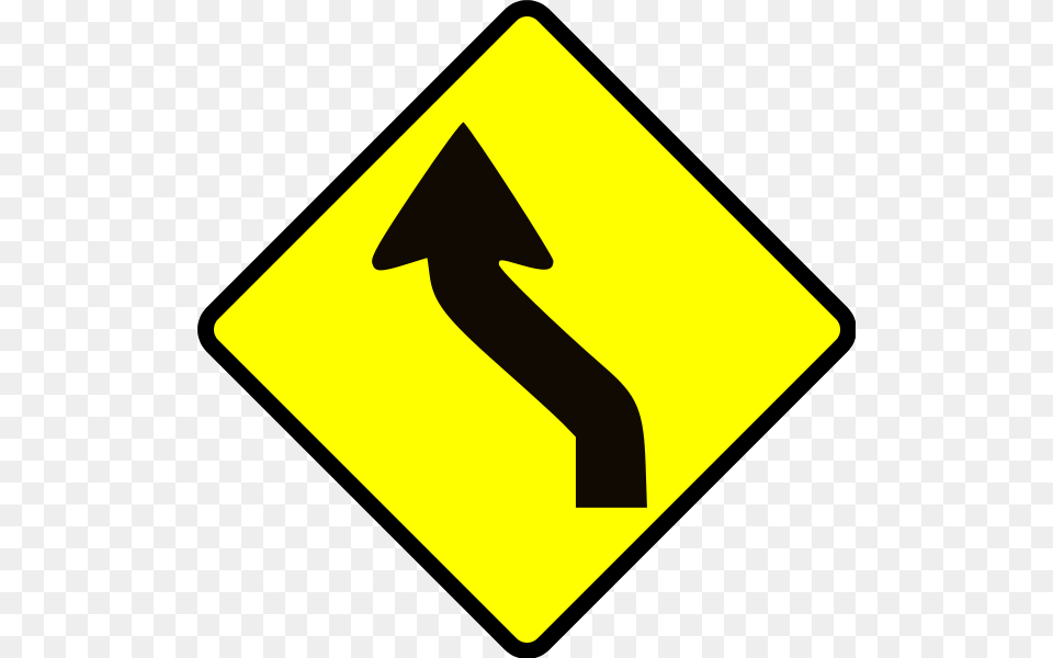 Curve Road Clipart Clip Art Of Vector Street Road Curve, Sign, Symbol, Road Sign, Blackboard Free Transparent Png