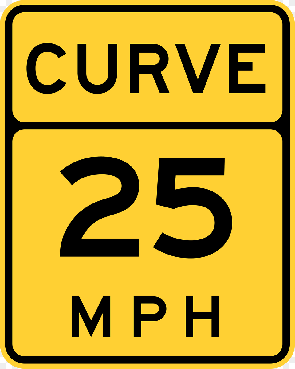 Curve Speed Advisory Replaced By Mutcd W13 1 Clipart, Sign, Symbol, Road Sign, Text Free Png Download