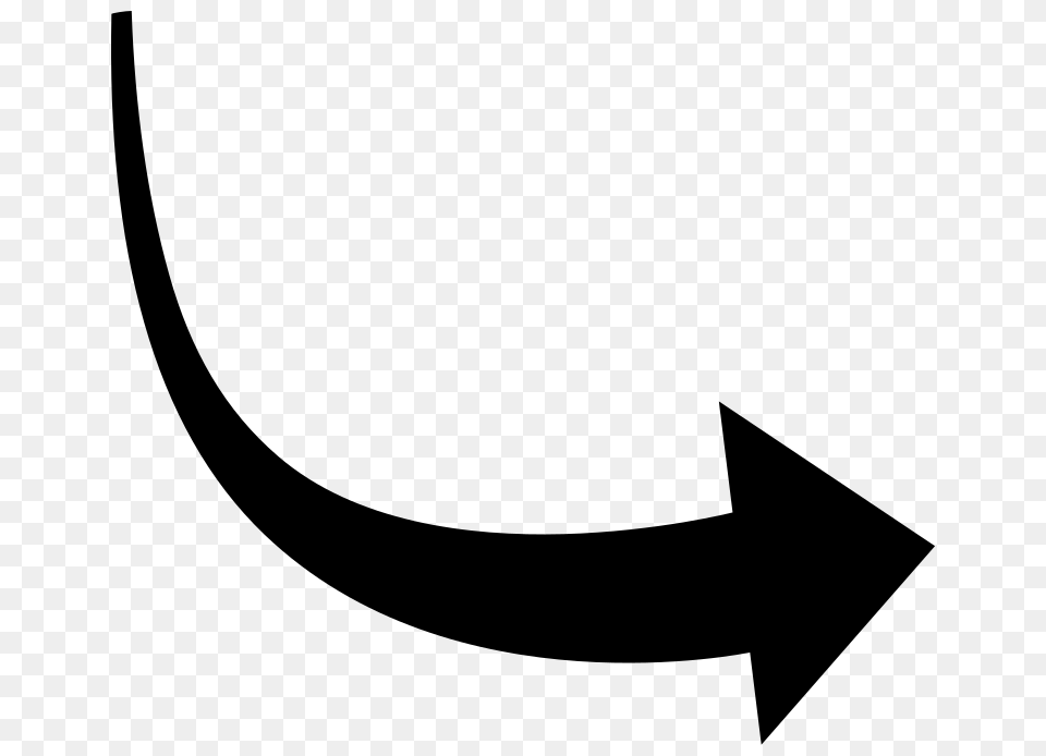 Curved Arrow, Gray Png Image