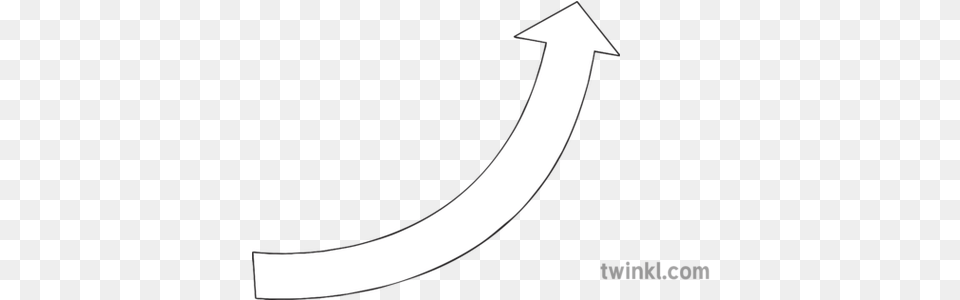 Curved Arrow Black And White Illustration Twinkl Line Art, Symbol Png