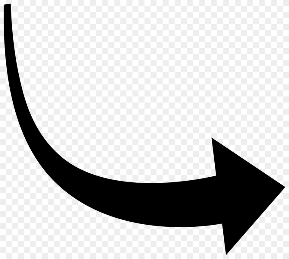 Curved Arrow Clip Art, Gray Png